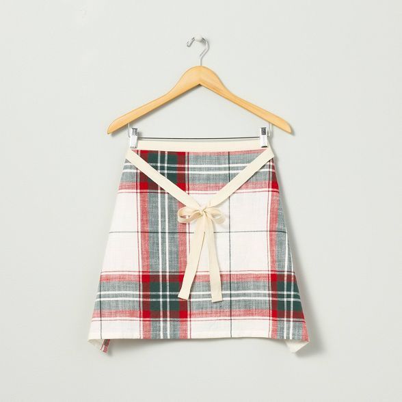 Holiday Plaid Waist Tie Half Apron Red/Green - Hearth & Hand™ with Magnolia | Target