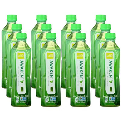 Alo Awaken Aloe Vera and Wheatgrass Juice Drink - Case of 12/16.9 fz | Target