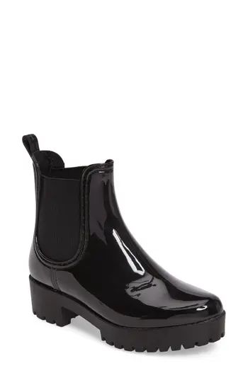 Women's Jeffrey Campbell Cloudy Chelsea Rain Boot, Size 8 M - Black | Nordstrom