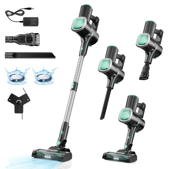 Prettycare Cordless Vacuum Cleaner,30Kpa 40min 6-in-1 Upright Stick Vacuum Cleaner for Pet Hair C... | Walmart (US)