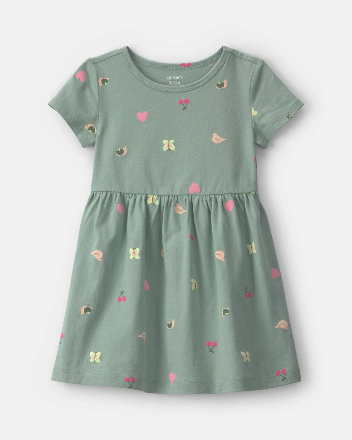 Toddler Girl Butterfly Short-Sleeve Dress - Green | Carter's | Carter's Inc
