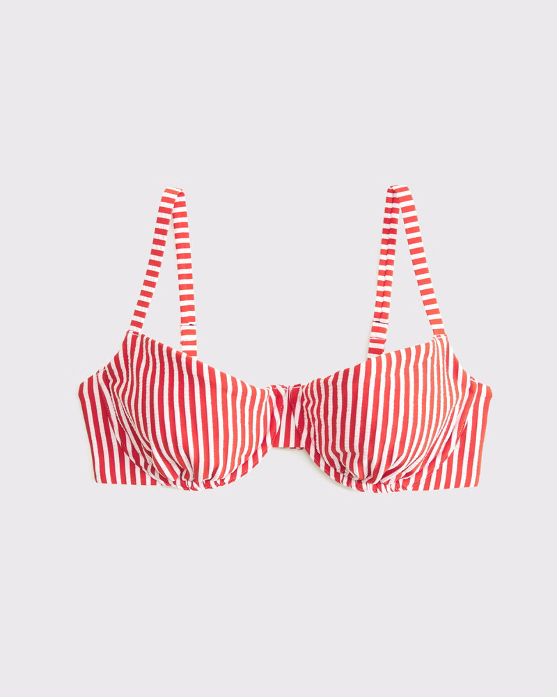Abercrombie & Fitch Women's Curve Love Balconette Underwire Bikini Top in Red Stripe - Size XXS | Abercrombie & Fitch (US)