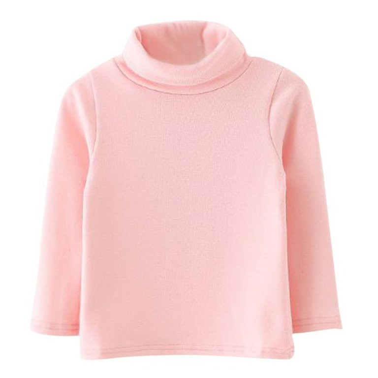 Kids Girls Cotton Turtleneck Long Sleeve Shirts Bottoming Blouses | Walmart (US)