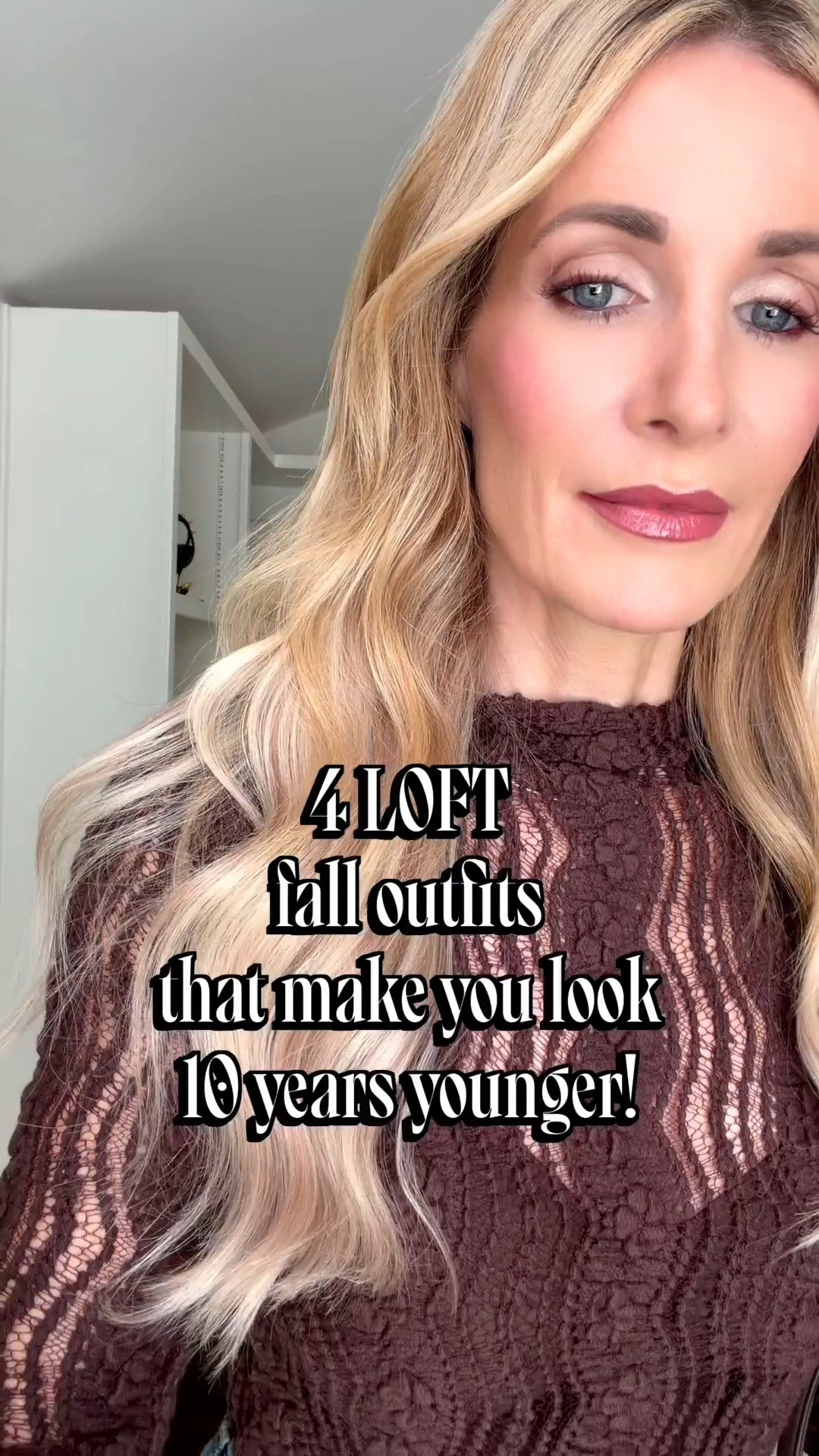 4 LOFT fall outfits that will help you look up to 10 years younger 🍂 1️⃣ Dark wash high-waisted cigarette jeans + chocolate brown mesh top. Perfect for date night or a girls' night out. Wear it alone now, then layer it under a jacket when the temperatures drop. 2️⃣ The same cigarette jeans + a burgundy cropped jacket. Polished enough for the office and easy enough for everything in between. 3️⃣ Dark teal satin midi skirt + matching teal bomber jacket. A modern set that feels fresh for fall. 4️⃣ My favorite: the olive green midi dress. The fit is impeccable. It hugs your curves in all the right places, it's wrinkle-free, and the gold luxe buttons make it look so expensive. Sizing: Everything runs true to size. I'm wearing a 00 in the jeans and XS in the jacket, top, skirt, and dress. Which look is your favorite, 1, 2, 3, or 4? 👇 #fashionover40 #falloutfit 

 