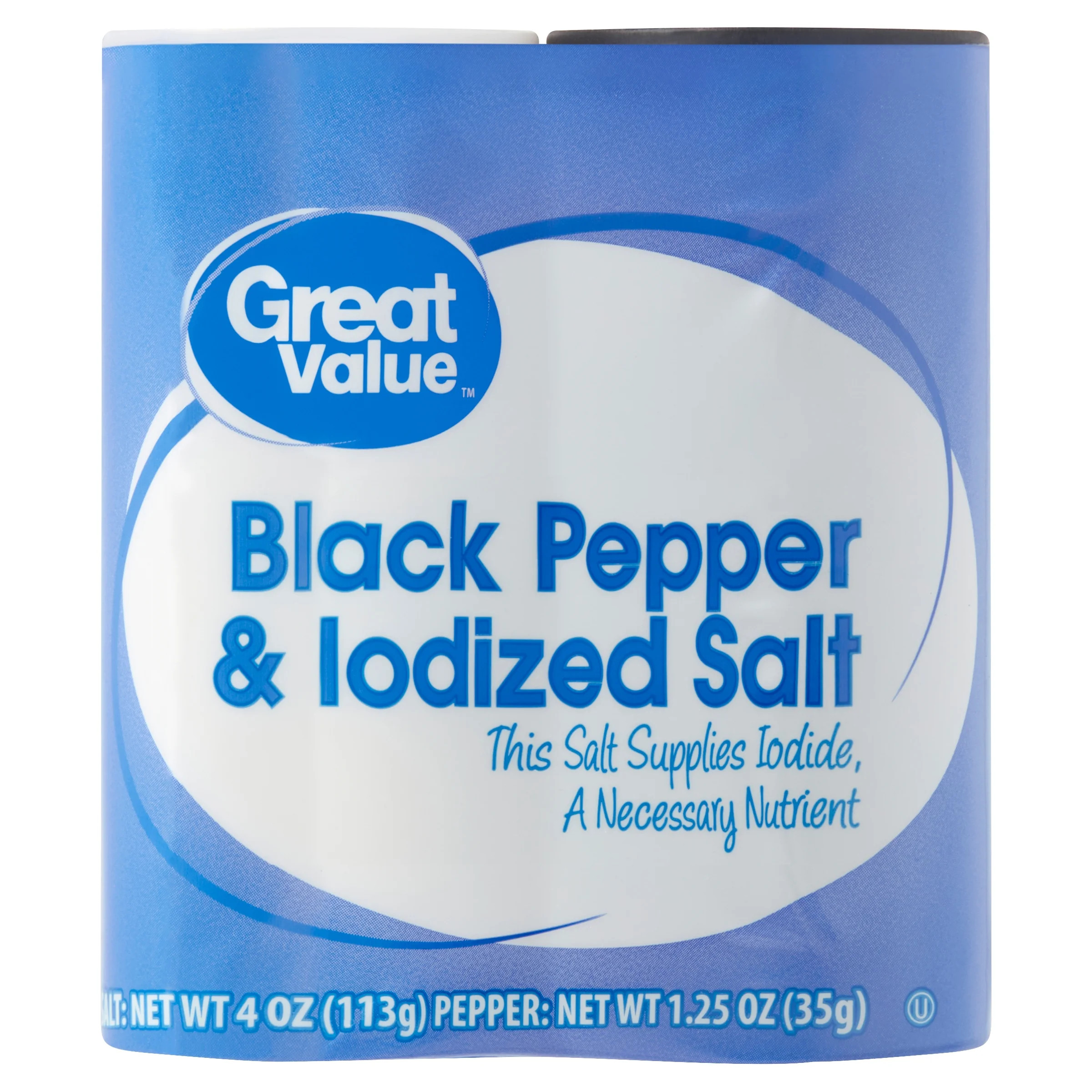Great Value Black Pepper & Iodized Salt, 5.25 oz | Walmart (US)