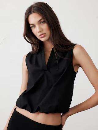 Poplin Collared Top | Banana Republic Factory