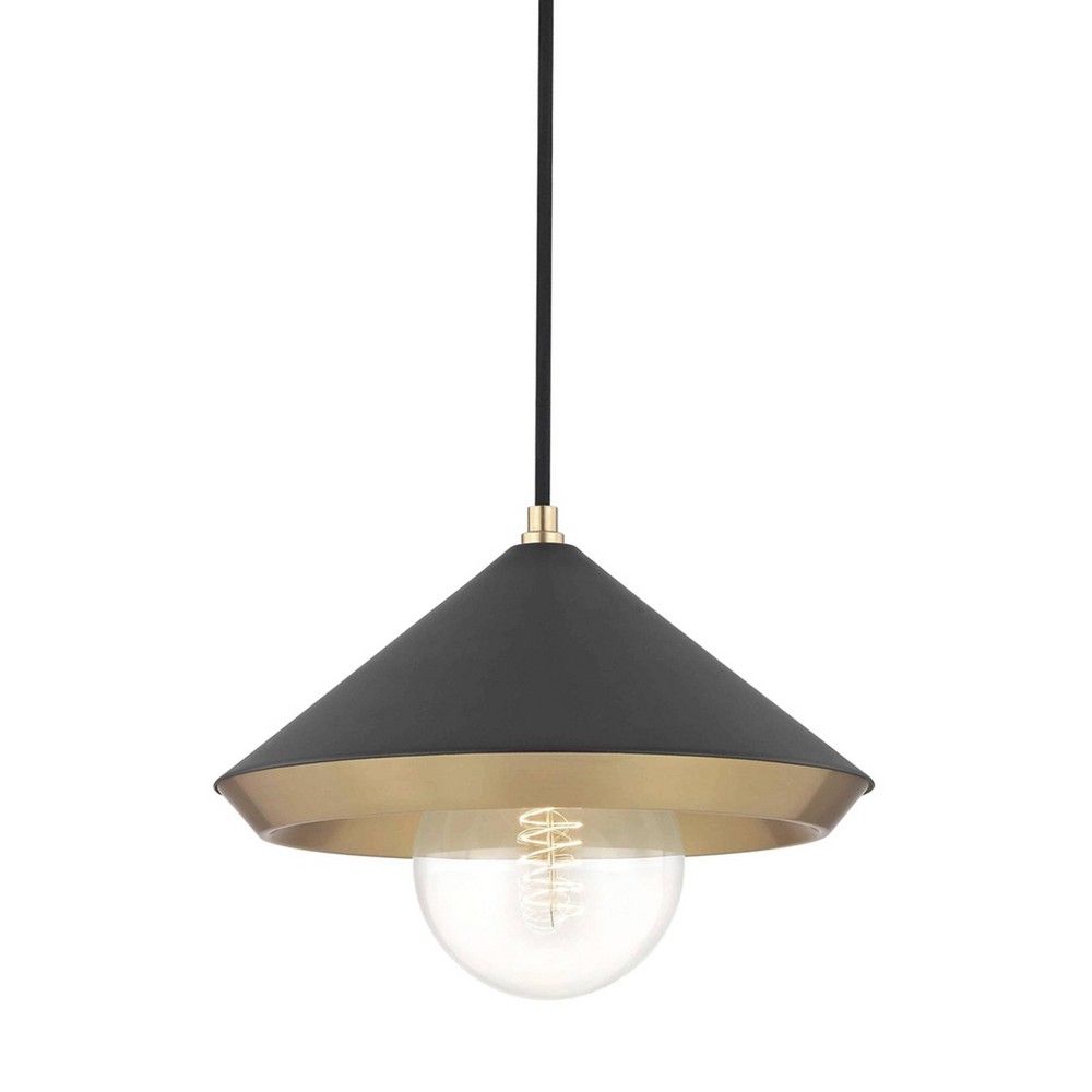 Marnie 1-Light Large Pendant Chandelier Antique Gold/Black - Mitzi by Hudson Valley | Target