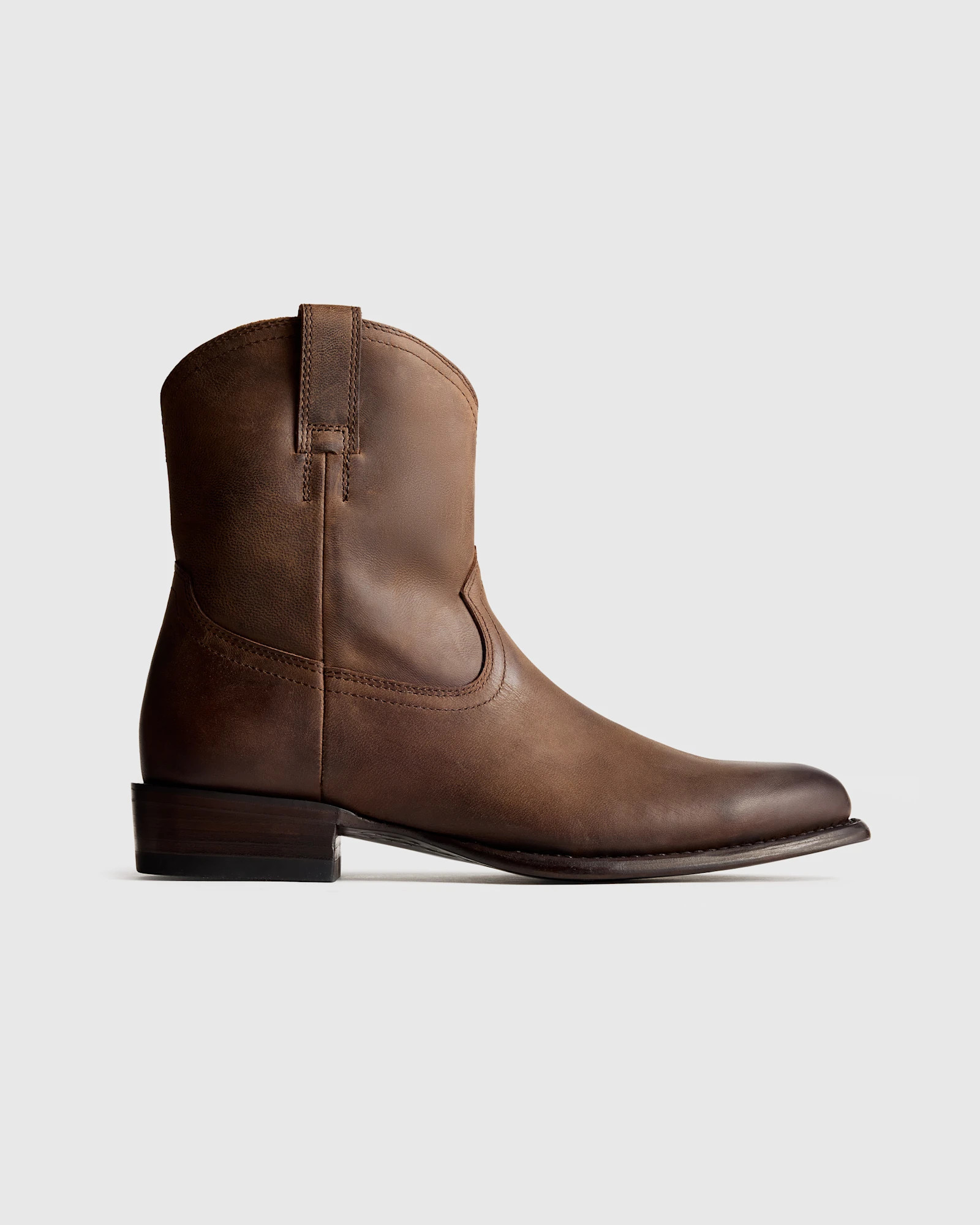 Quince | Men's Crafted Leather Western Zip Boot in Whiskey, Size 12 | Quince