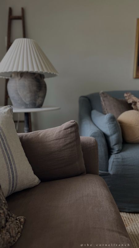 French stripe linen pillow cover
Vessel lamp
Brown couch
Ikea

#LTKhome #LTKSeasonal #LTKsalealert