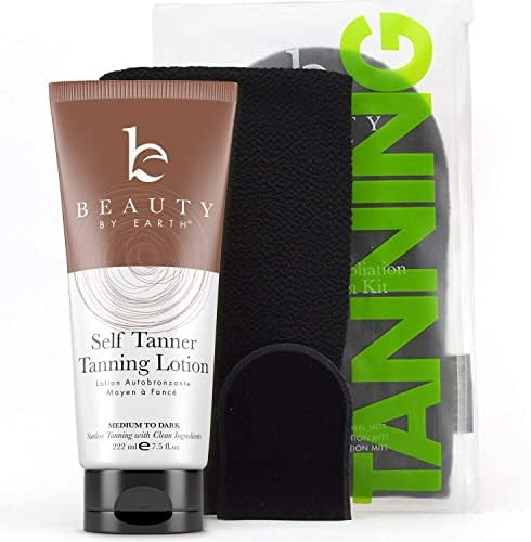 Self Tanner Tanning Lotion & Self Tanning Mitt - Medium to Dark Self Tan Sunless Tanner for a Natura | Amazon (US)