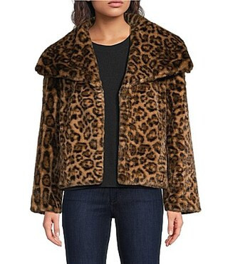 Gemma Layne Leopard Faux Fur Jacket - S/M | Dillard's