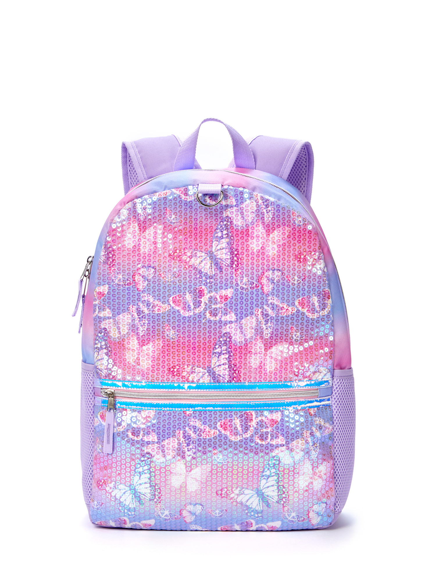 Schoolyard Vibes Girls Backpack 3-Piece Set with Lunch Bag & Headphone Set, Purple Iridescent Gli... | Walmart (US)