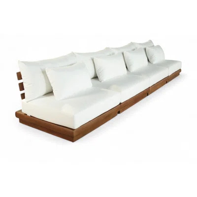 Kligfeld Water Resistant Fabric Upholstered Outdoor Patio Modular Sofa | Wayfair North America