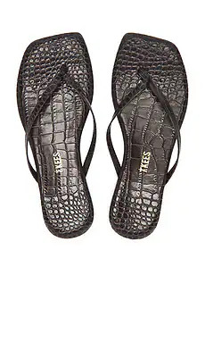TKEES Square Toe Lily Sandal in Carob Croc from Revolve.com | Revolve Clothing (Global)