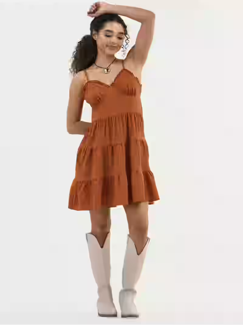 No Boundaries Tiered Bustier Mini Dress, Women's | Walmart (US)