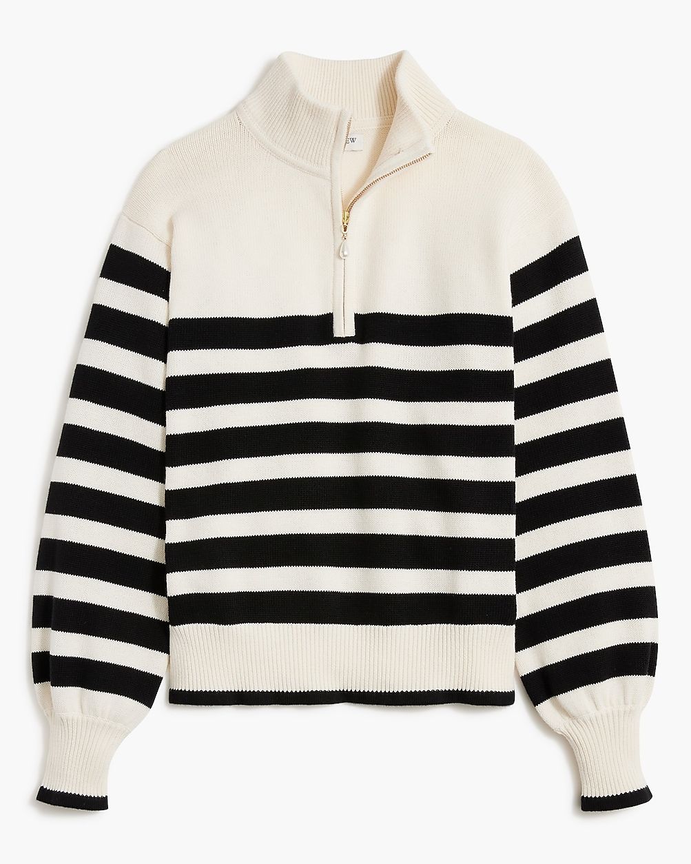 Striped half-zip sweater with pearl zipper | J.Crew Factory