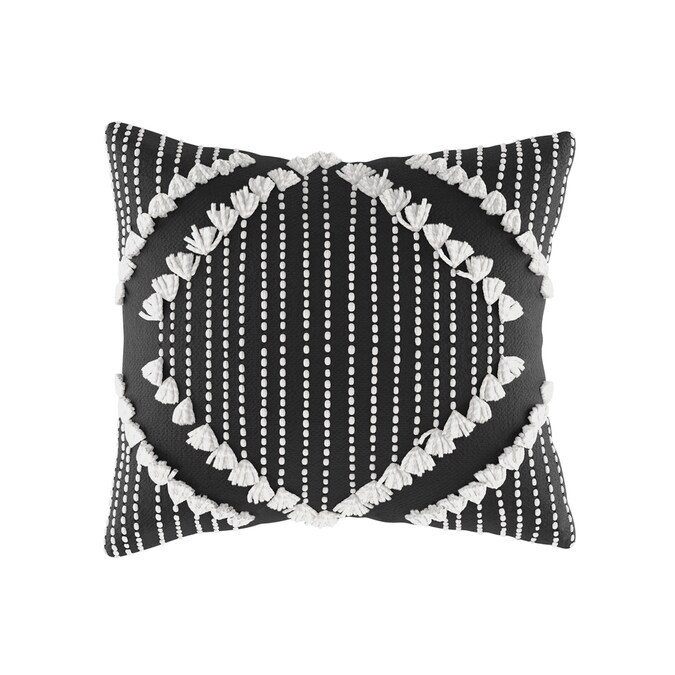 allen + roth Geometric Black Square Throw Pillow Lowes.com | Lowe's