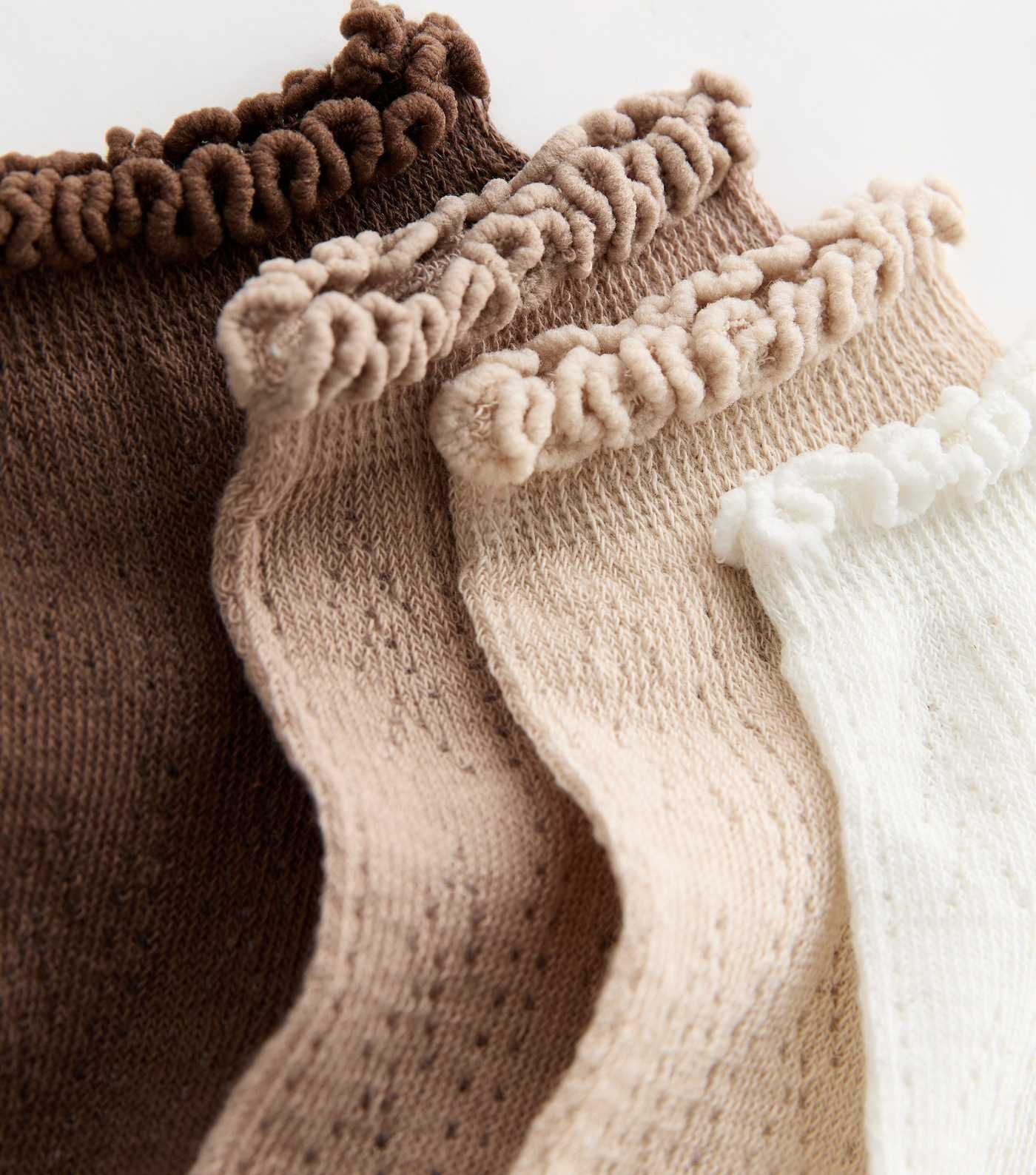 Pack of 4 Multicoloured Pointelle Frill Trim Socks | New Look | New Look (UK)