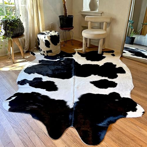 Appaloosa Cowhides Genuine Cowhide Rug - Natural Black and White Rugs for Living Room & Bedroom Aesthetic - Real Cow Hide Rug for Rustic Home Decor - Authentic Black & White Collection 6x7-8ft | Amazon (US)
