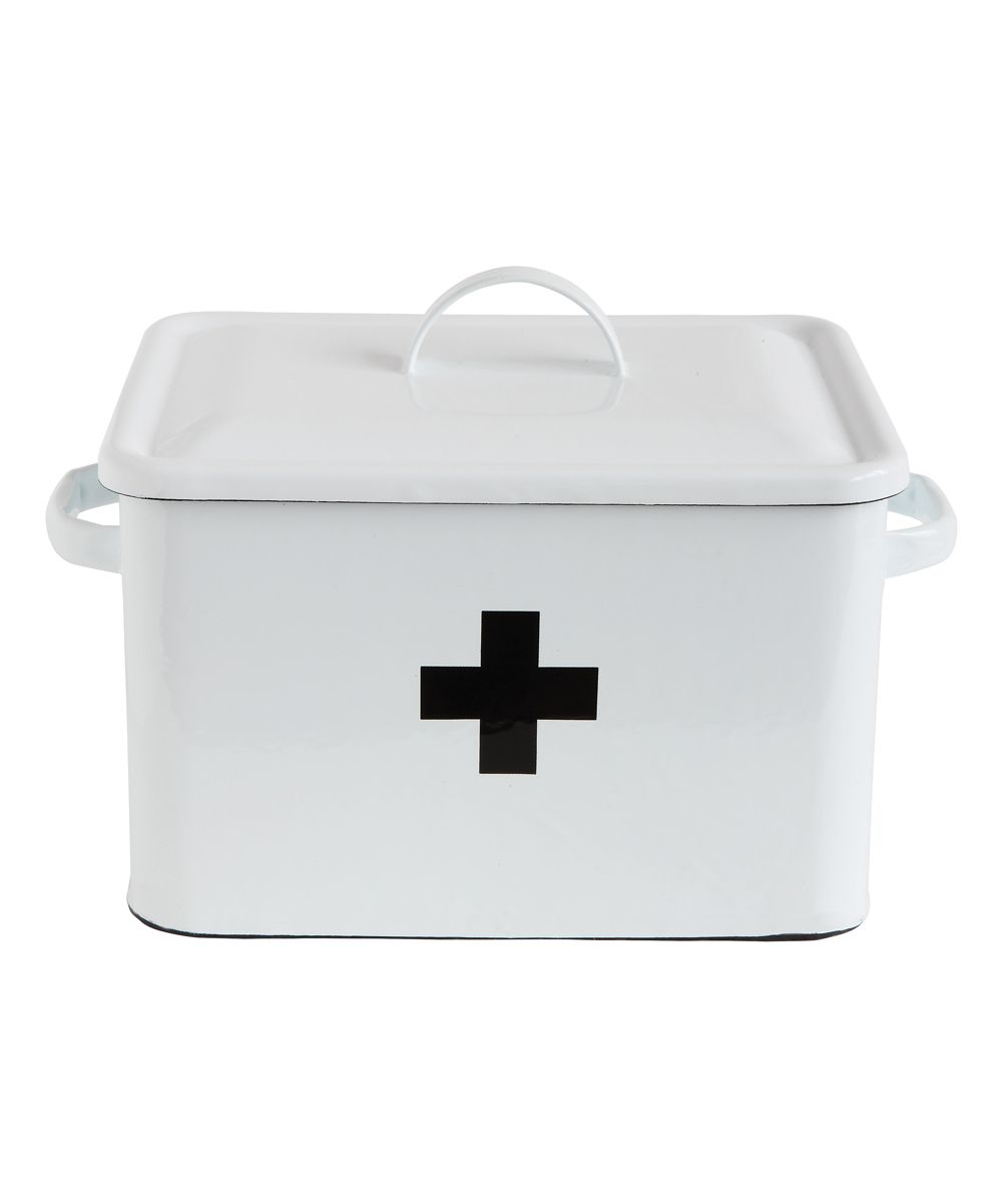 Creative Co-Op Storage Boxes White - Enameled First Aid Box | Zulily