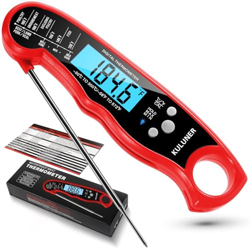 KULUNER TP-01 Waterproof Digital Instant Read Meat Thermometer with 4.6 Folding Probe Backlight C... | Amazon (US)