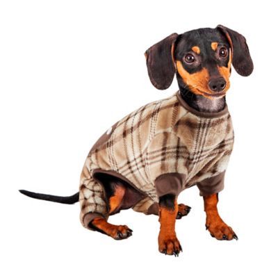 Small Plaid Dog Pajamas in Beige/Brown | Bed Bath & Beyond