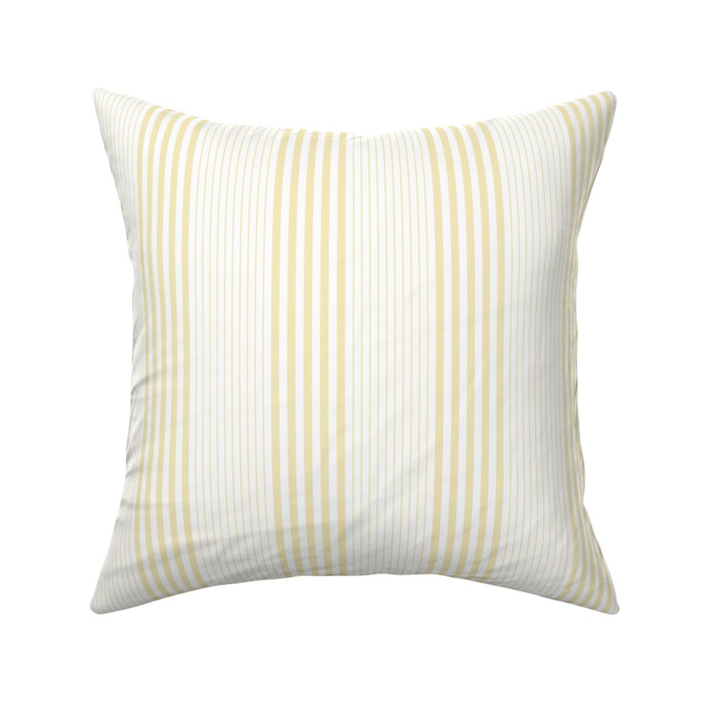French Farmhouse Stripes Glasswing f5ebbf and White ffffff Throw Pillow | Spoonflower | Spoonflower