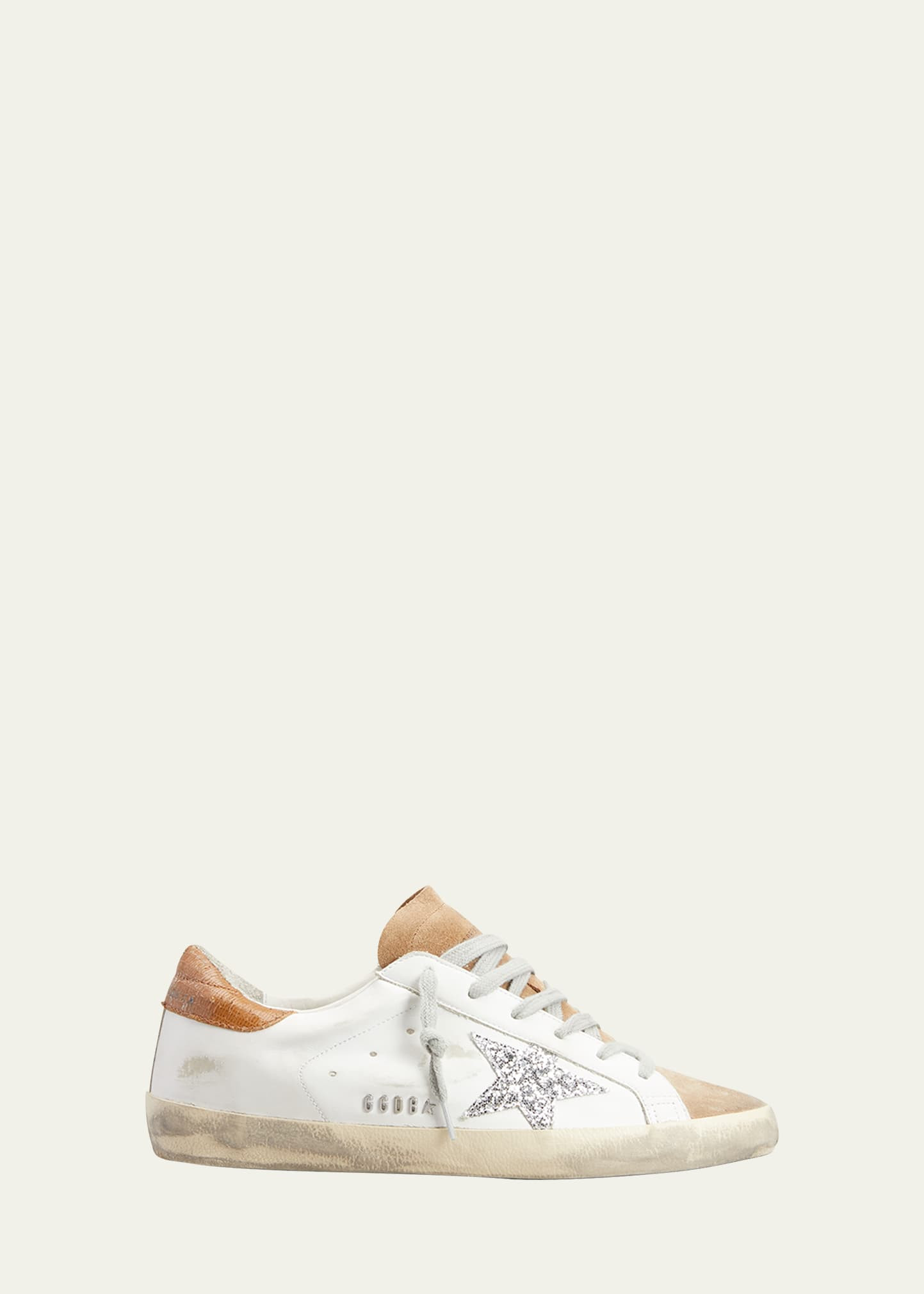 Superstar Mixed Leather Glitter Low-Top Sneakers | Bergdorf Goodman