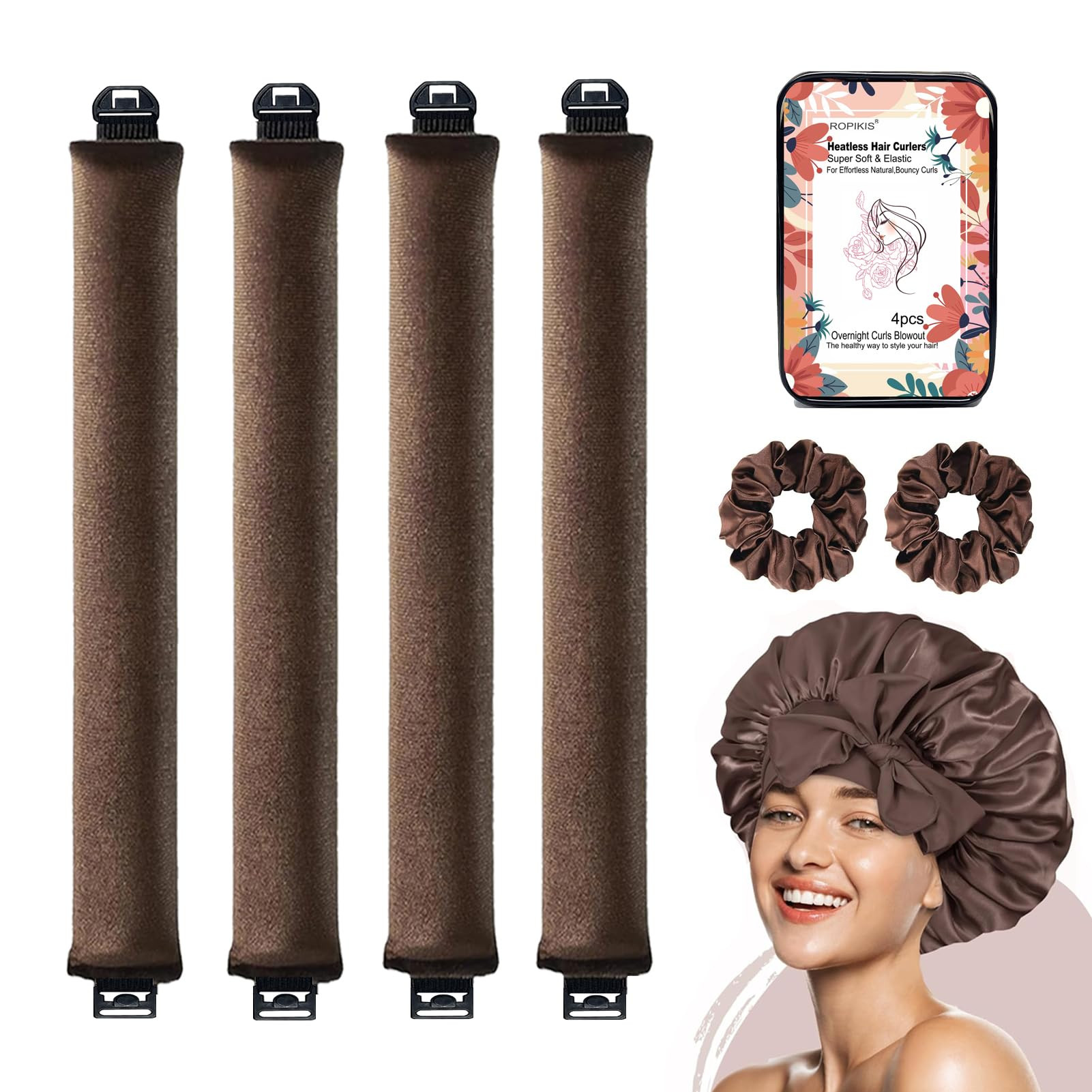 Overnight Blowout Rods Heatless Hair Curler,4PCS Jumbo Flexi Rods for Heatless Curls,Heatless Cur... | Amazon (US)