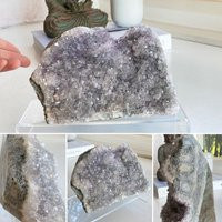Large Gray Amethyst Cluster Cut Base Crystal Specimen 1586G 55.9Oz 15cm 5.9In Cathedral Window Cave Geode Statement Piece 3A9 | Etsy (US)