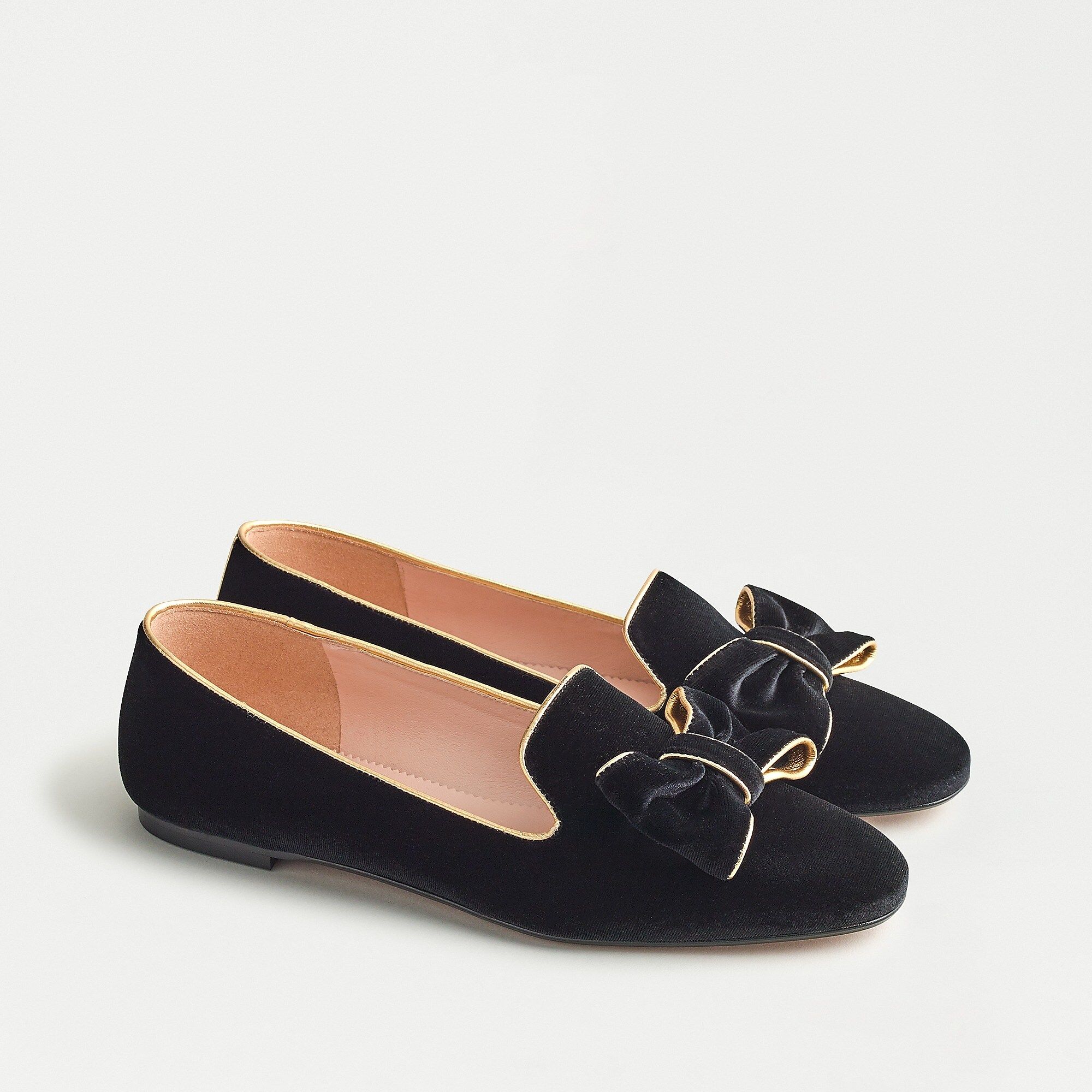 Velvet smoking slippers with bow detail | J.Crew US