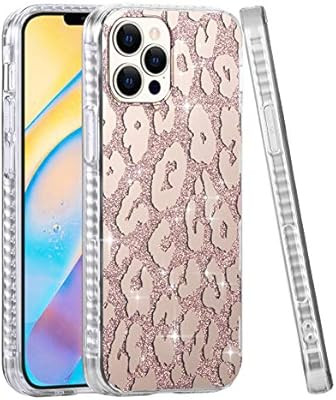 TEAUGHT iPhone 12 Pro Max Case (2020) Leopard Patterns Rose Gold Glitter Sparkle Design for Girls... | Amazon (US)