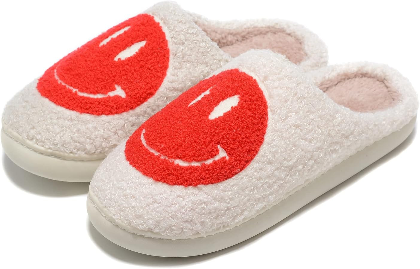 Retro Fuzzy Face Slippers for Women Men, Retro Soft Fluffy Warm Home Non-Slip Couple Style Casual... | Amazon (US)