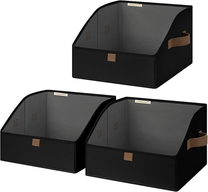 StorageWorks Closet Storage Bins, Trapezoid Organizer Box for Shelves, Fabric Clothes Bin, Foldab... | Amazon (US)
