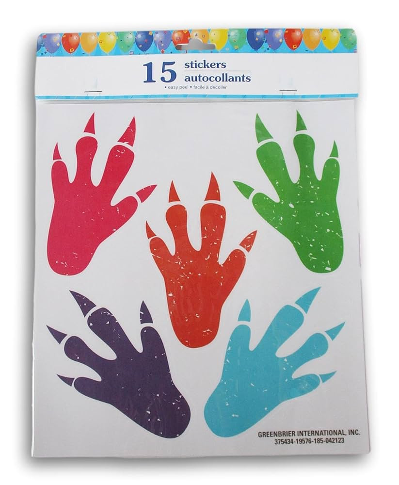 Dinosaur Footprint Stickers - Jumbo Floor Dino Claw Stickers for Kids -15 Piece | Amazon (US)
