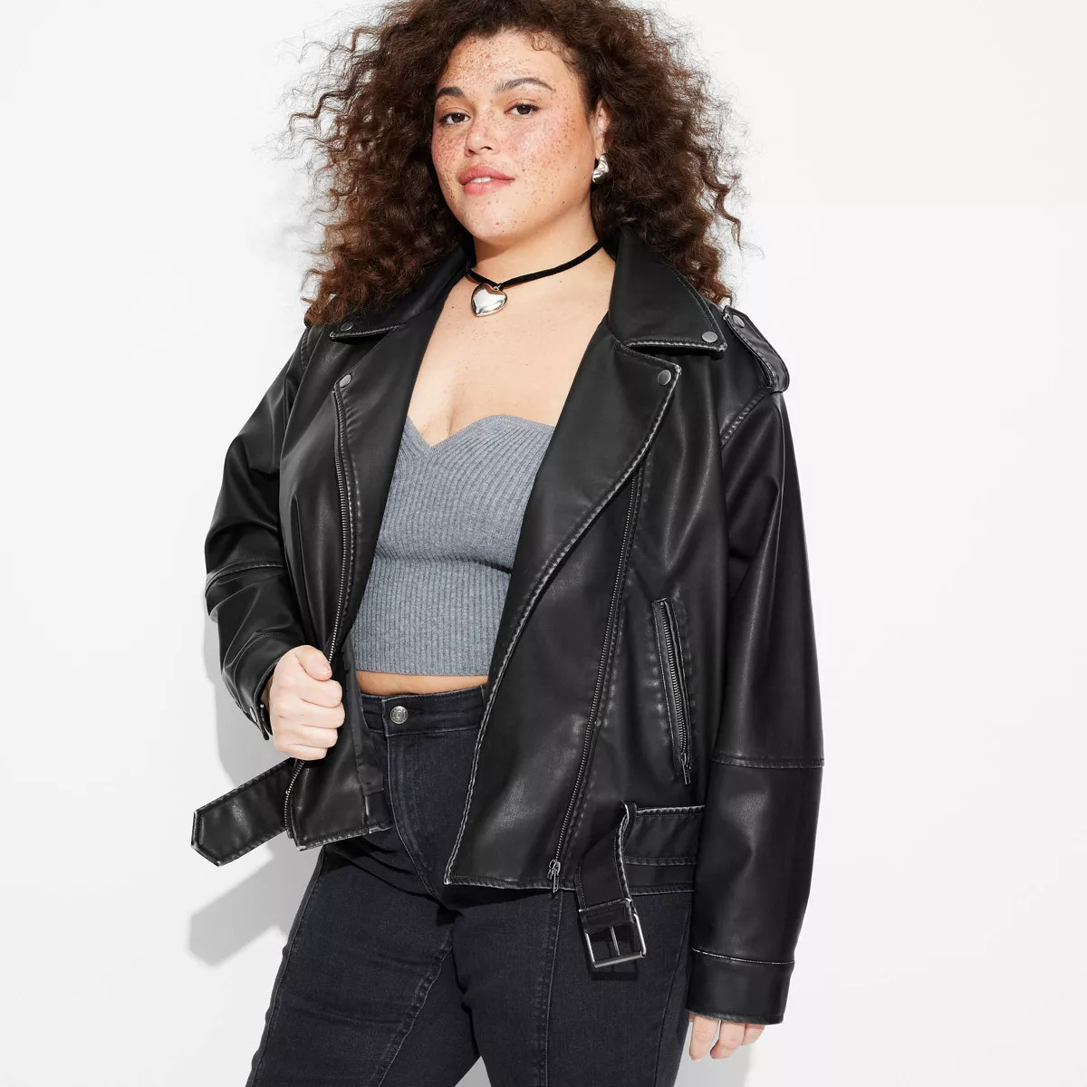 Women's Faux Leather Oversized Moto Jacket - Wild Fable™ | Target