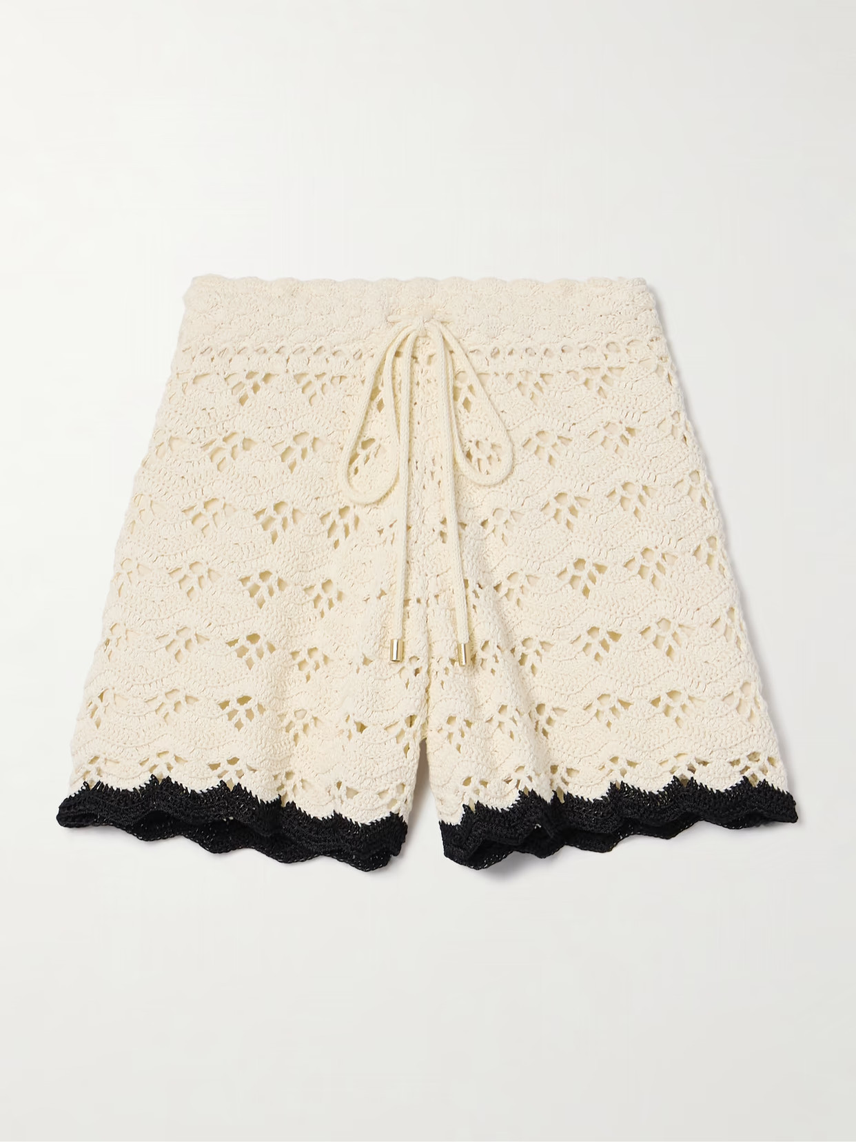 Zimmermann - Rhiannon Crocheted Cotton Shorts - Cream | NET-A-PORTER (US)