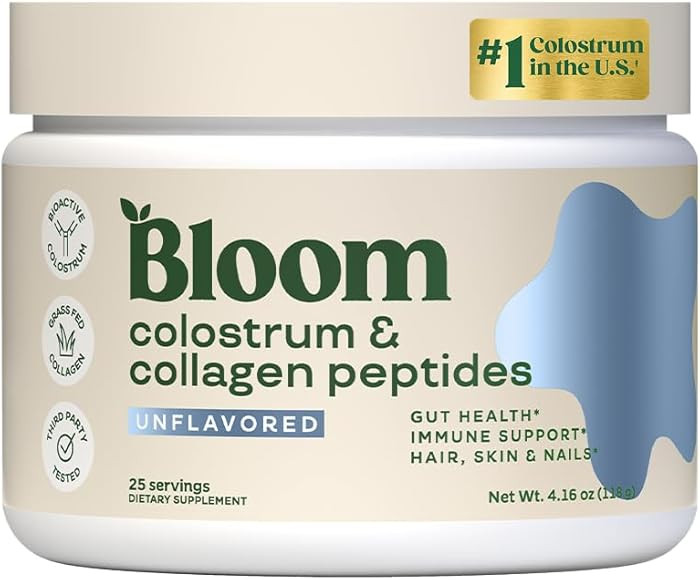 Bloom Nutrition Bovine Colostrum Powder with Vitamin B-12 for Gut Health, Immune Support, Hair Gr... | Amazon (US)