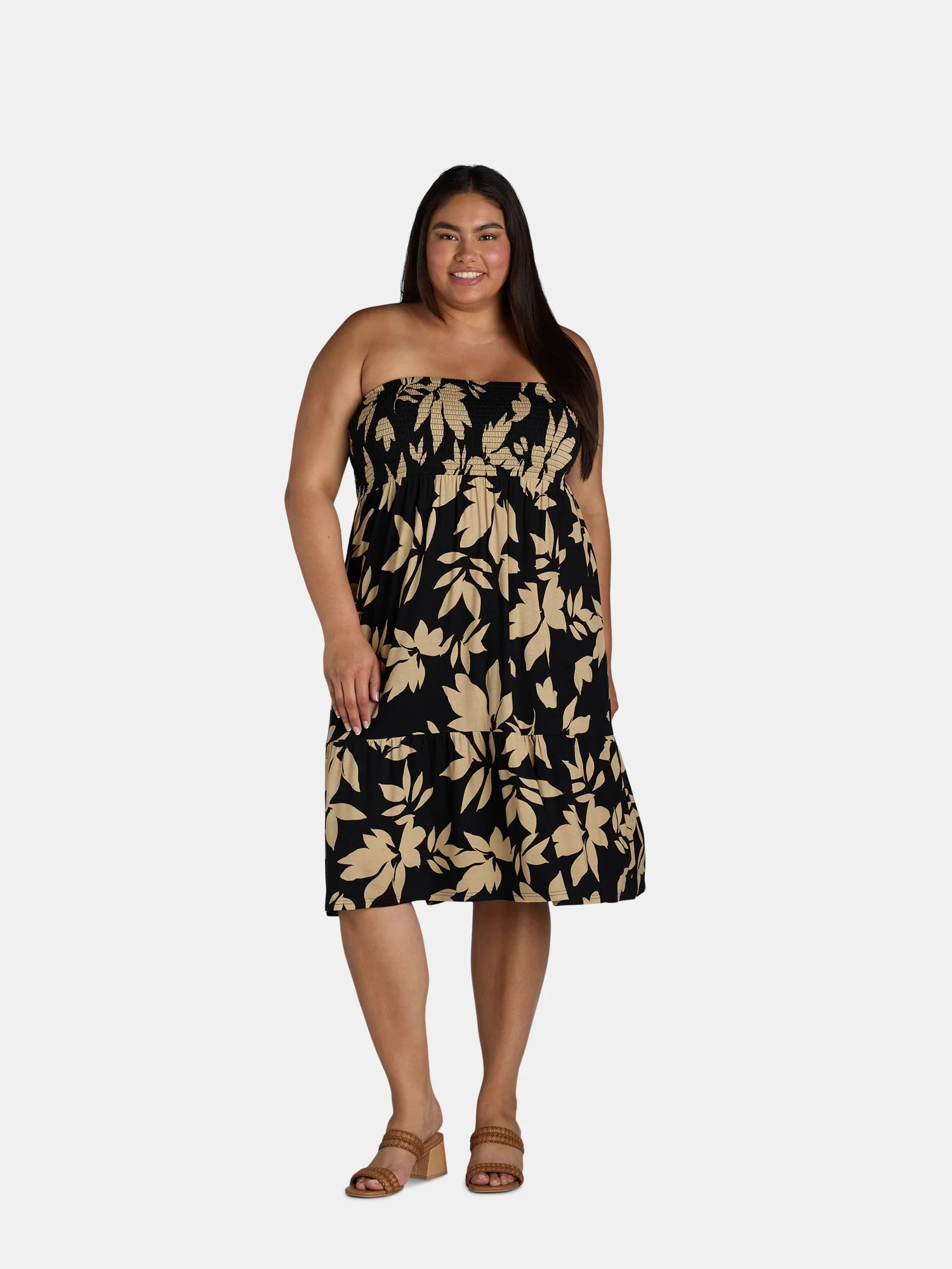 Terra & Sky Women's Plus Size 2 in 1 Wear Convertible Dress, Sizes 0X-5X | Walmart (US)