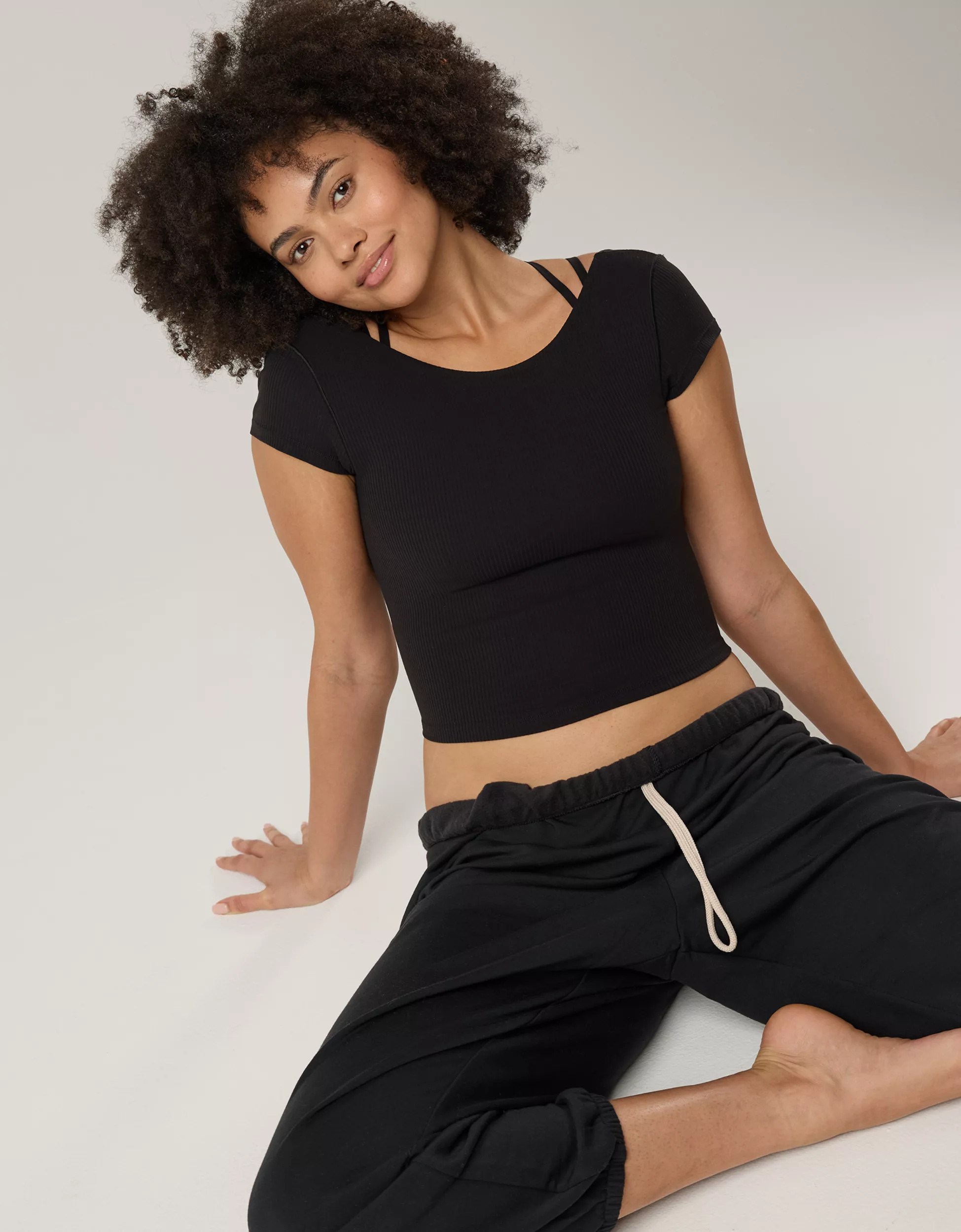 OFFLINE By Aerie Real Me XTRA Rib Open Back T-Shirt | Aerie