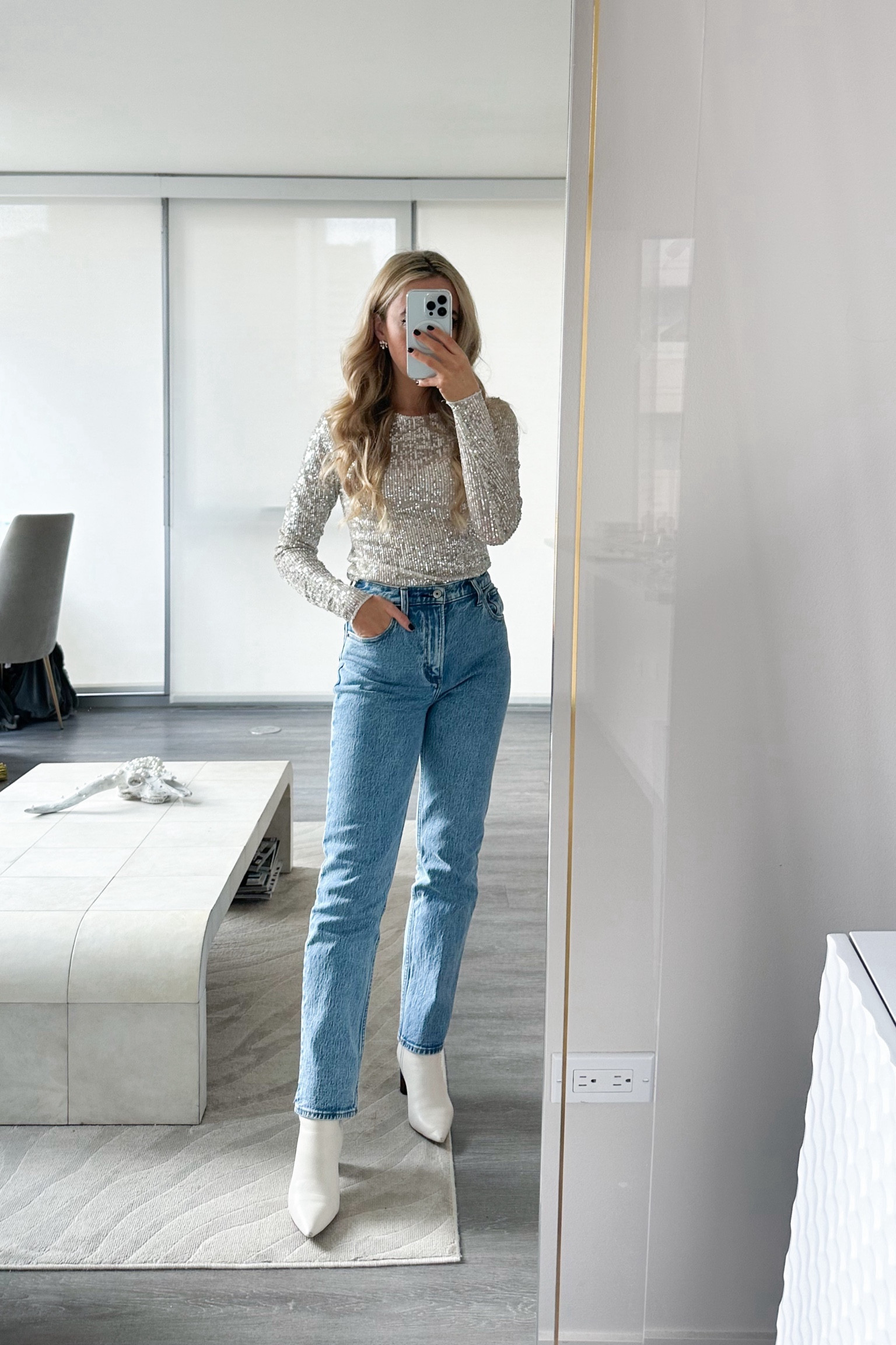 5’1 and wearing size 24short in 90s straight jeans- color: medium 

Holiday party outfit, Christmas party, NYE outfit, New Year’s Eve sequins, high waisted jeans, winter bride, winter engagement photo outfit ideas, petite jeans 

#LTKparties #LTKHoliday #LTKwedding

#LTKParties #LTKWedding #LTKFindsUnder100