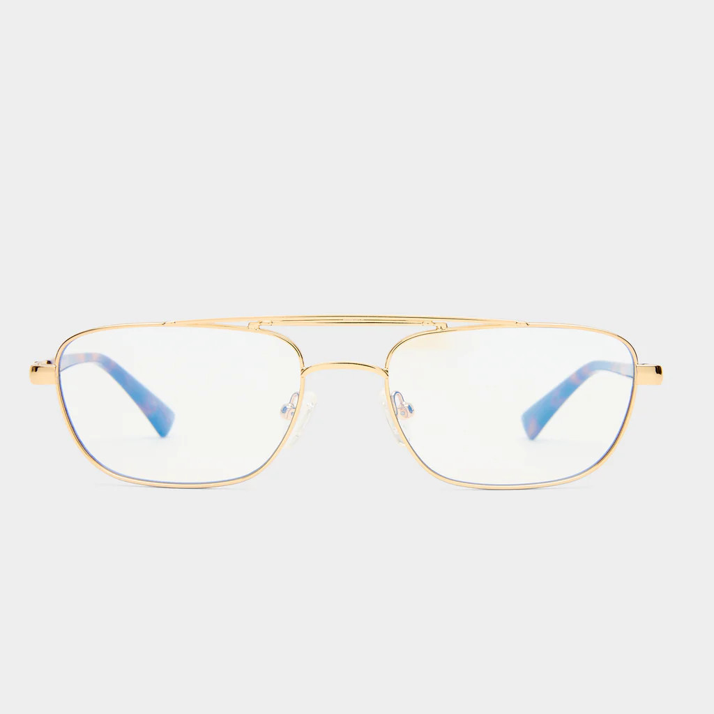 LE MIMI | GOLD BLUE LIGHT LENS | Le Specs UK