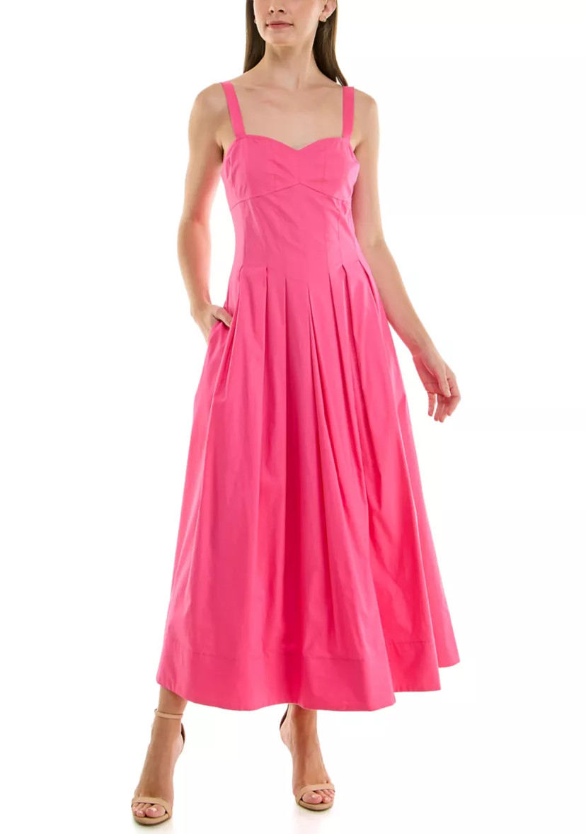 Women's Sleeveless Sweetheart Midi A-Line Dress | Belk