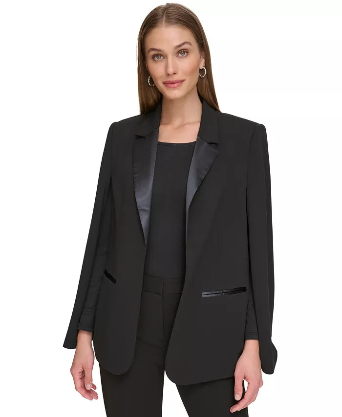 Women's Open Front Tuxedo Cape Jacket | Macy's