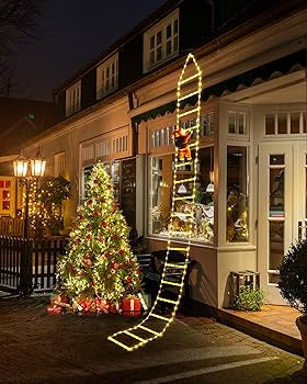 Toodour LED Christmas Lights - 10ft Christmas Decorative Ladder Lights with Santa Claus, Xmas Dec... | Amazon (US)