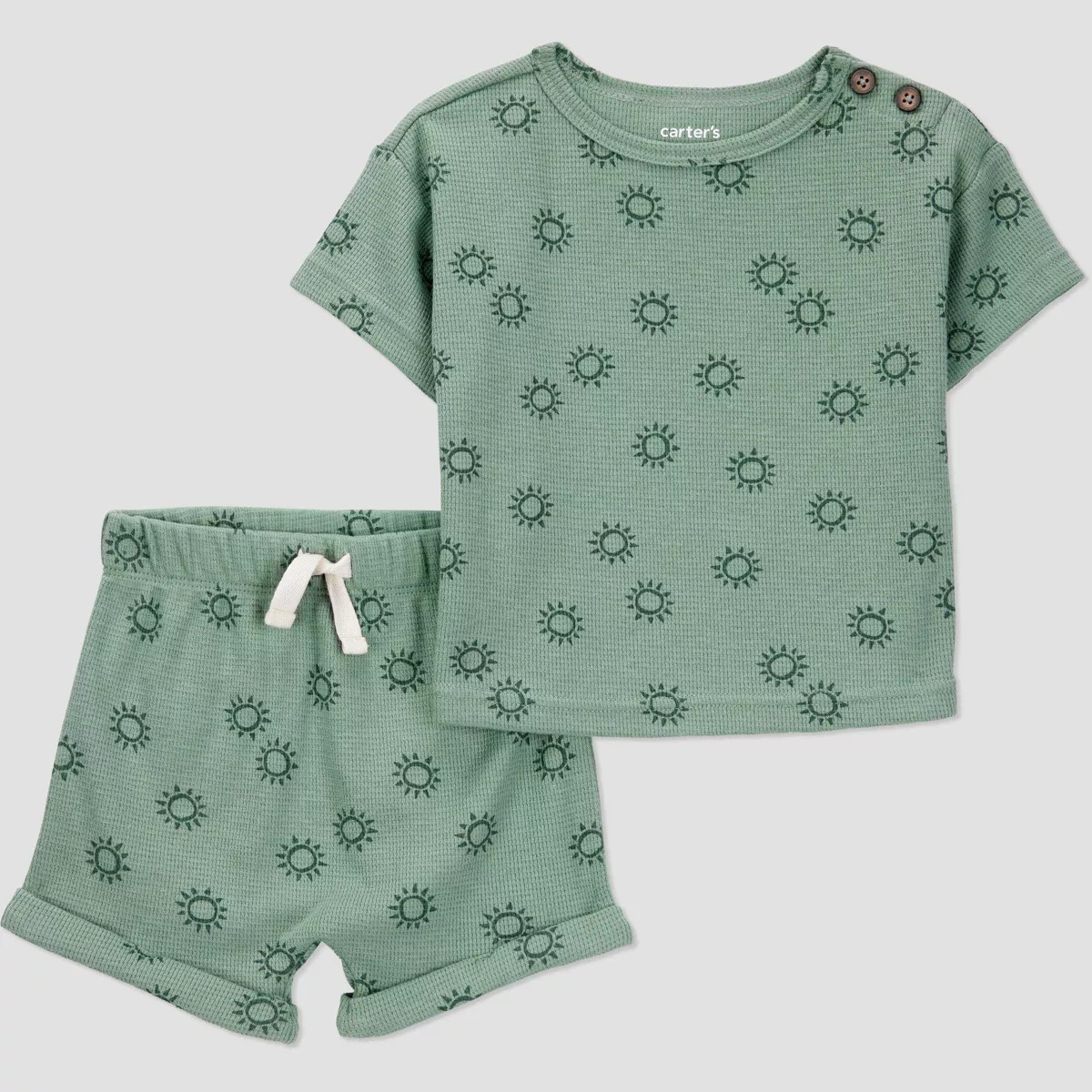 Carter's Just One You®️ Baby Boys' Suns Thermal Top & Bottom Set - Green | Target