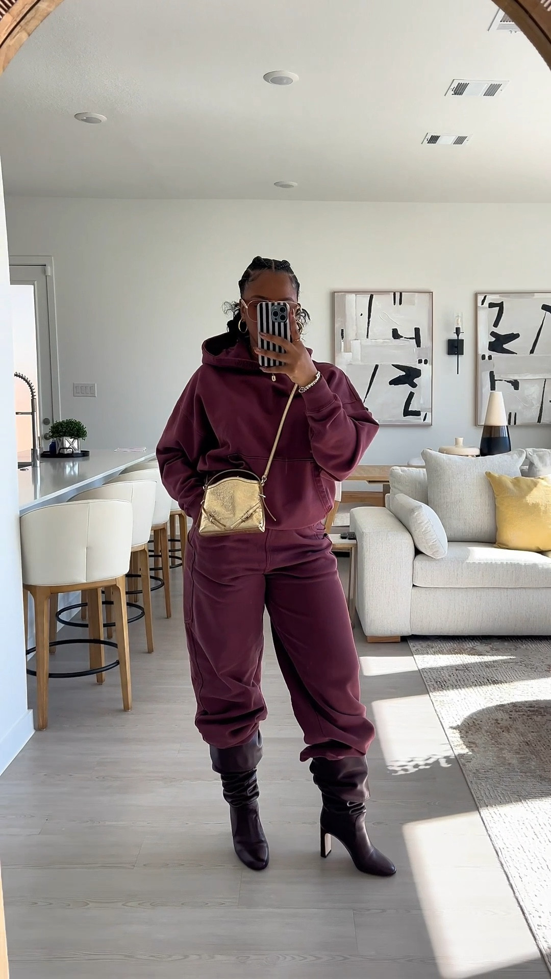 OOTD for a cooler Monday! Styling sweats with heels 

#LTKdayinmylife #LTKgrwm #LTKootd