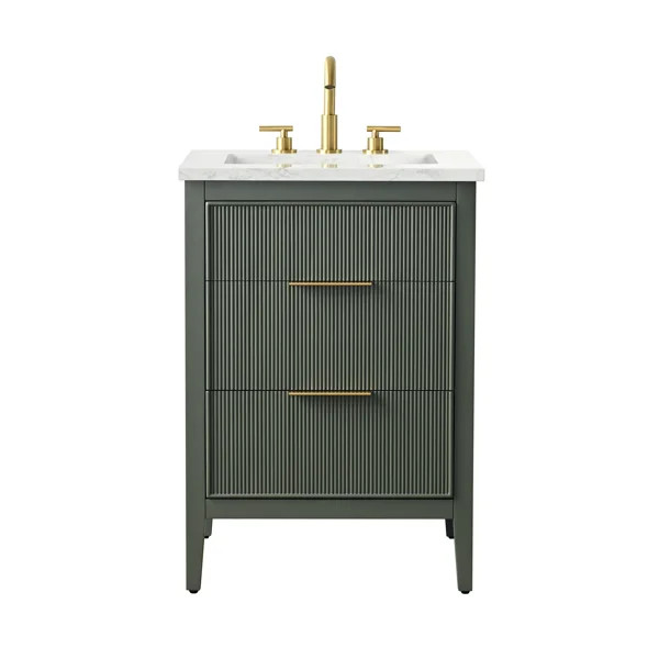 24'' Single Bathroom Vanity with Engineered Stone Top | Wayfair North America