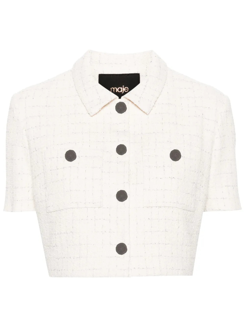 Maje Cropped Tweed Jacket - Farfetch | Farfetch Global
