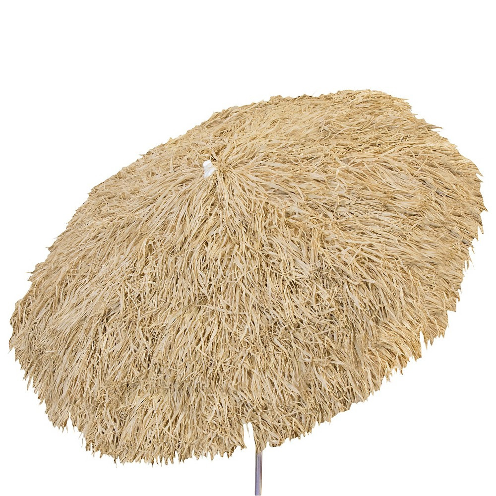 7'6"" Palapa Tiki Aluminum Collar Tilt Patio Umbrella Tan - Parasol | Target